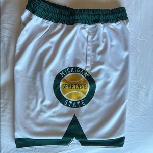 Michigan State Spartans Athletic Shorts - White and Green